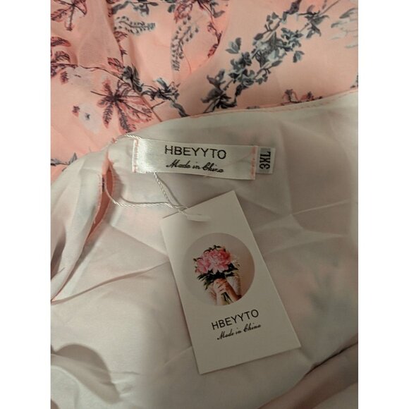 Women's 3XL Floral Boho Beach Casual Ruffle Sleeve Swing Chiffon Sundress - Picture 4 of 5